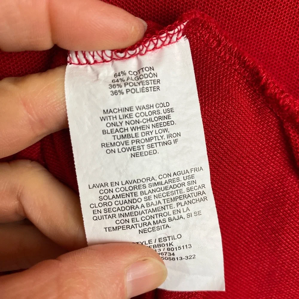 Kids IZOD Short Sleeve Button Up Red Polo Shirt Size L